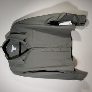 Athleta Midday Cropped Button-Up Shirt Olive